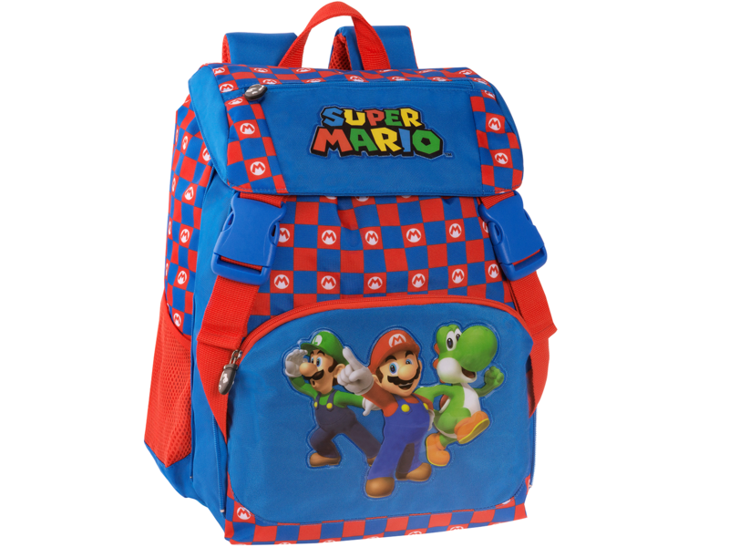 Super Mario Backpack, Mushroom Kingdom - 42 x 31 x 11 (+9) cm - Polyester