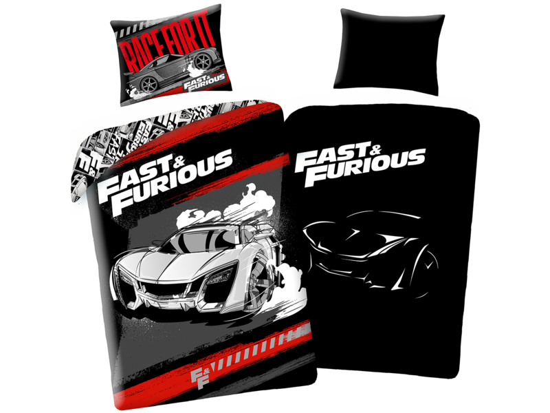 The Fast and the Furious Housse de couette Race - Glow in the Dark - 140 x 200 + 70 x 90 cm - Coton