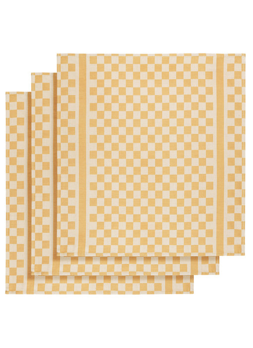 De Witte Lietaer Theedoek Groom-A Oker 3 stuks 65 x 70 cm