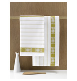 De Witte Lietaer Tea towel BML, Yellow-green - 3 pieces - 65 x 65 cm - Cotton