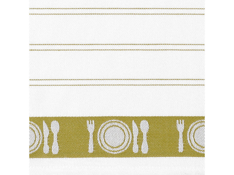 De Witte Lietaer Tea towel BML, Yellow-green - 3 pieces - 65 x 65 cm - Cotton