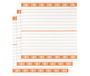 De Witte Lietaer Tea towel BML Orange 3 pieces 65 x 65 cm