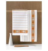 De Witte Lietaer Tea towel BML, Orange - 3 pieces - 65 x 65 cm - Cotton