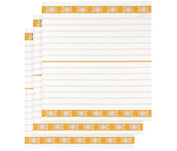 De Witte Lietaer Tea towel BML Ocher 3 pieces 65 x 65 cm Cotton