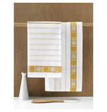 De Witte Lietaer Tea towel BML Ochre, 3 pieces - 65 x 65 cm - Cotton