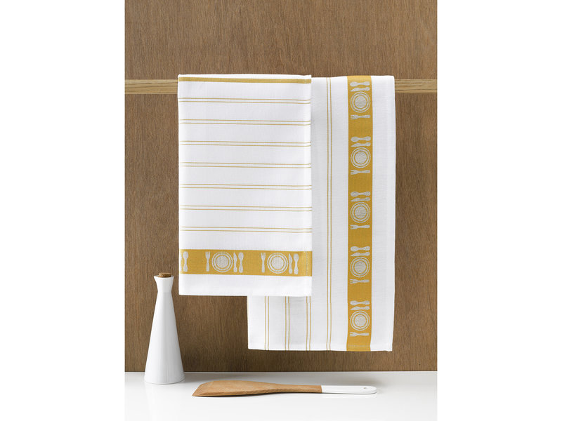 De Witte Lietaer Tea towel BML Ochre, 3 pieces - 65 x 65 cm - Cotton
