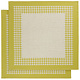Torchon Pied de Poule Jaune-vert 2 pièces 65 x 65 cm