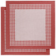 Theedoek Pied de Poule Rood 2 stuks 65 x 65 cm