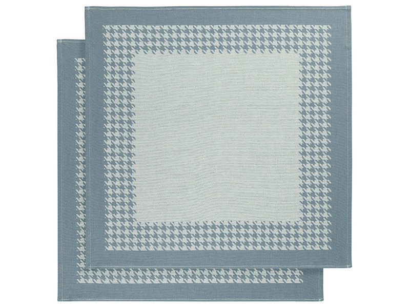 De Witte Lietaer Geschirrtuch Pied de Poule, Oxyde - 2 Stück - 65 x 65 cm - Baumwolle