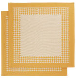 De Witte Lietaer Tea towel Pied de Poule, Ocher - 2 pieces - 65 x 65 cm - Cotton