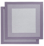 De Witte Lietaer Tea towel Pied de Poule, Lavender - 2 pieces - 65 x 65 cm - Cotton