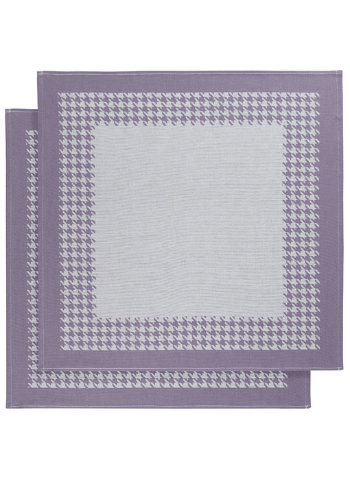 De Witte Lietaer Geschirrtuch Pied de Poule Lavendel 2 Stück 65 x 65 cm