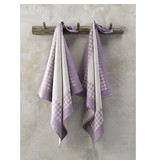 De Witte Lietaer Tea towel Pied de Poule, Lavender - 2 pieces - 65 x 65 cm - Cotton