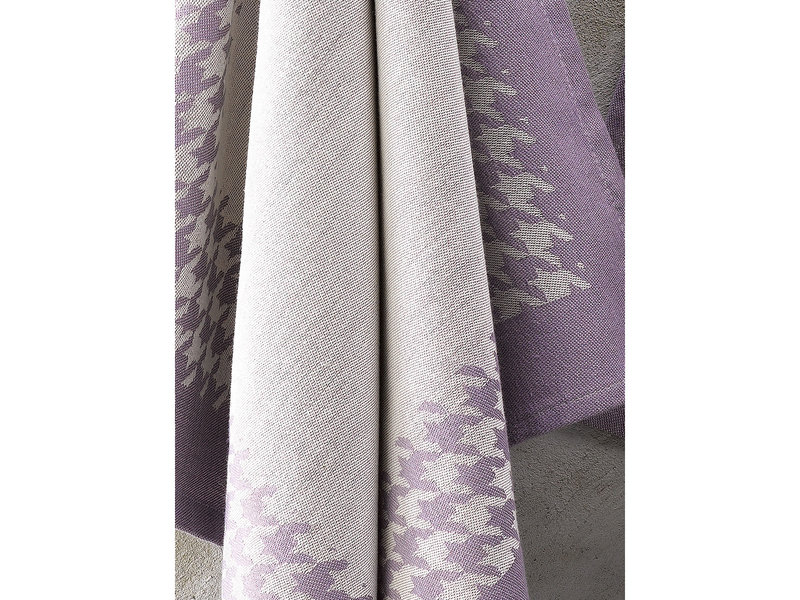 De Witte Lietaer Tea towel Pied de Poule, Lavender - 2 pieces - 65 x 65 cm - Cotton