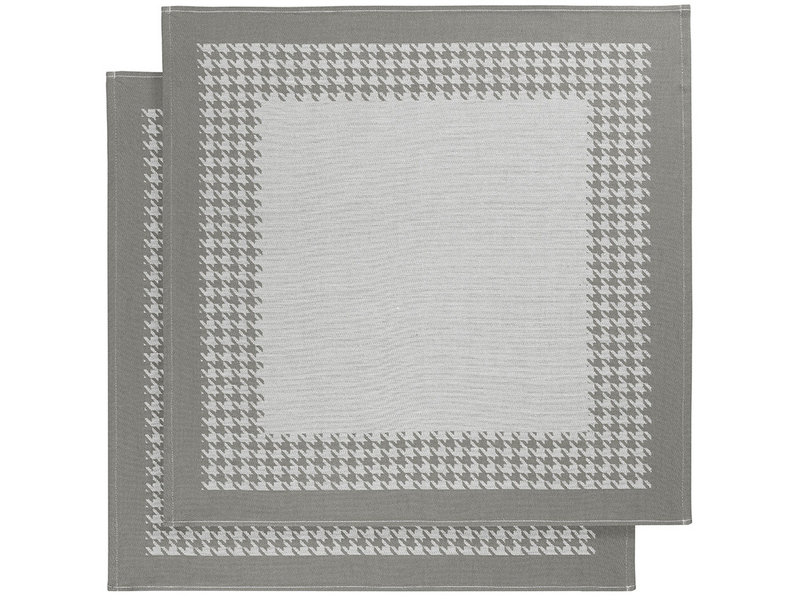 De Witte Lietaer Tea towel Pied de Poule, Gray - 2 pieces - 65 x 65 cm - Cotton
