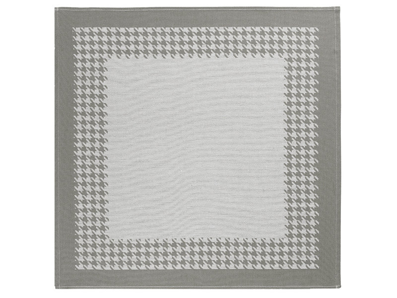 De Witte Lietaer Torchon Pied de Poule, Gris - 2 pièces - 65 x 65 cm - Coton