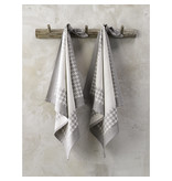 De Witte Lietaer Tea towel Pied de Poule, Gray - 2 pieces - 65 x 65 cm - Cotton