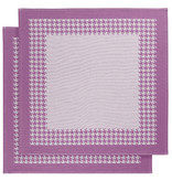 De Witte Lietaer Theedoek Pied de Poule, Fuchsia - 2 stuks - 65 x 65 cm - Katoen