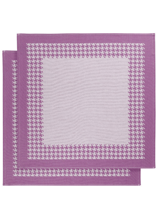 De Witte Lietaer Torchon Pied de Poule Fuchsia 2 pièces 65 x 65 cm