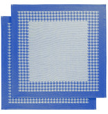 De Witte Lietaer Theedoek Pied de Poule, Blauw - 2 stuks - 65 x 65 cm - Katoen