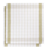 De Witte Lietaer Tea towel Mixte, Yellow-green - 2 pieces - 65 x 65 cm - Cotton/Linen