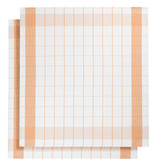 De Witte Lietaer Torchon Mixte, Orange - 2 pièces - 65 x 65 cm - Coton/Lin