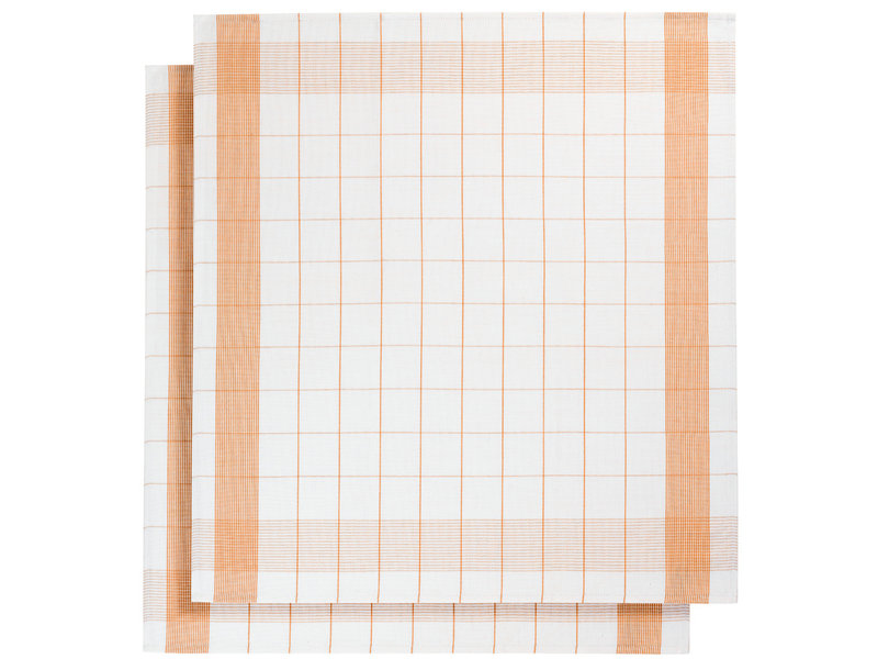 De Witte Lietaer Geschirrtuch Mixte, Orange - 2 Stück - 65 x 65 cm - Baumwolle/Leinen