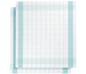 De Witte Lietaer Torchon Mixte Aqua 2 pièces 65 x 65 cm