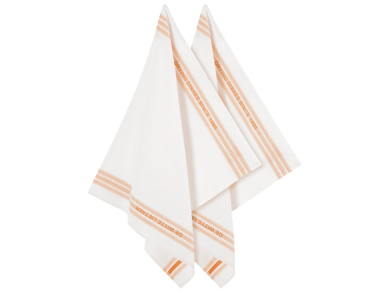 De Witte Lietaer Tea towel Dish, Orange - 2 pieces - 65 x 70 cm - Cotton/Linen