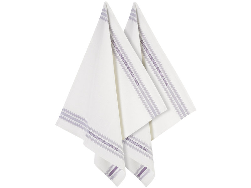 De Witte Lietaer Tea towel Dish, Lavender - 2 pieces - 65 x 70 cm - Cotton/Linen