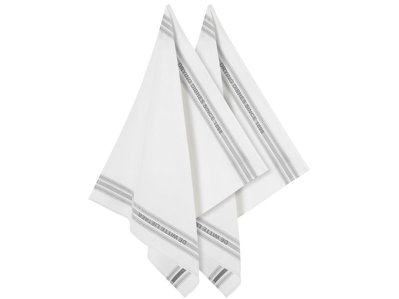 De Witte Lietaer Tea towel Dish, Gray - 2 pieces - 65 x 70 cm - Cotton/Linen
