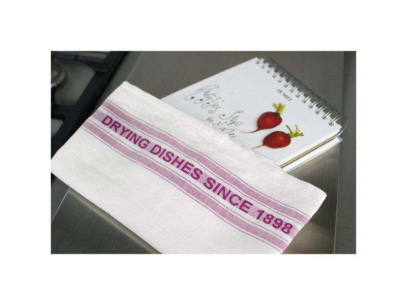 De Witte Lietaer Geschirrtuch Dish, Fuchsia - 2 Stück - 65 x 70 cm - Baumwolle/Leinen