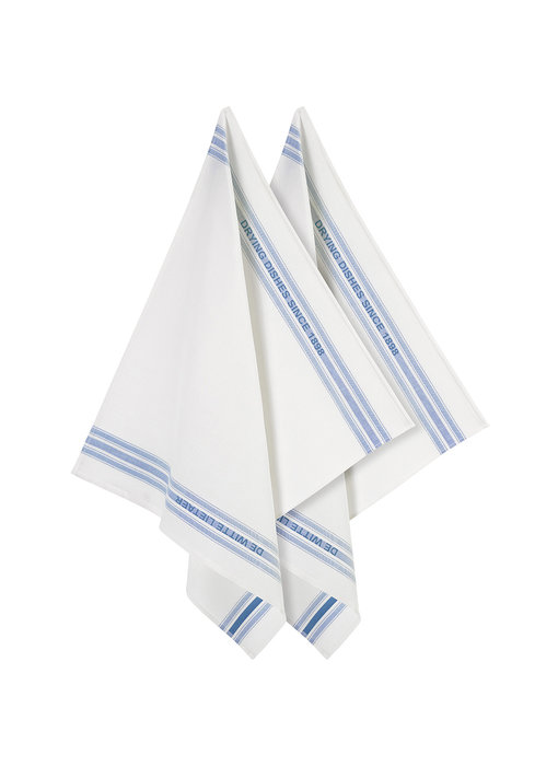 De Witte Lietaer Tea towel Dish Blue 2 pieces 65 x 70 cm