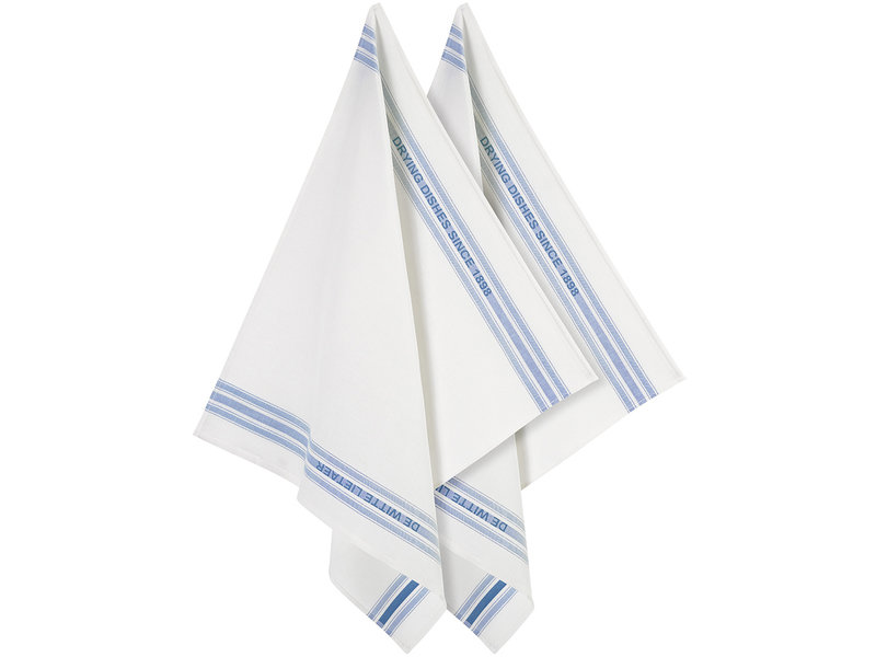 De Witte Lietaer Tea towel Dish, Blue - 2 pieces - 65 x 70 cm - Cotton/Linen
