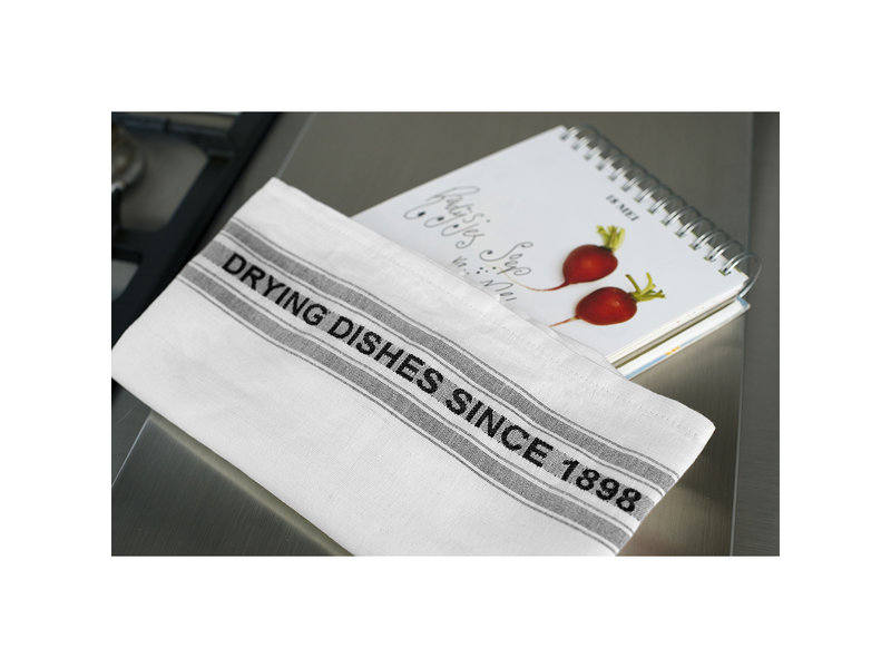 De Witte Lietaer Tea towel Dish, Black - 2 pieces - 65 x 70 cm - Cotton/Linen