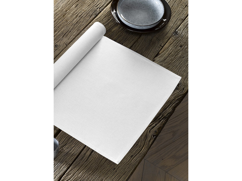 De Witte Lietaer Chemin de table, Sonora White - 50 x 160 cm - 100% Coton