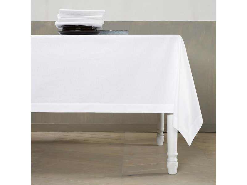 De Witte Lietaer Tischdecke, Sonora-Weiß - 160 x 360 cm - 100 % Baumwolle