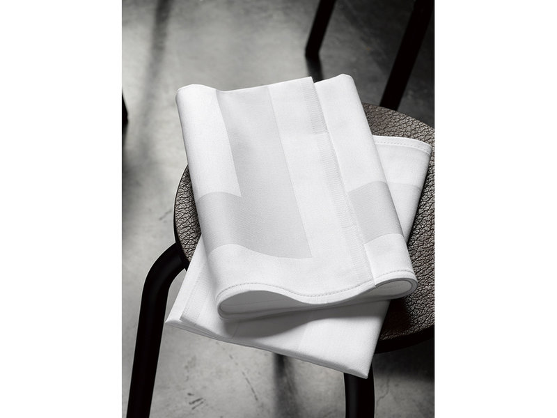 De Witte Lietaer Napkins, Luna-A White (4 pcs.) - 51 x 51 cm - 100% Damask Cotton