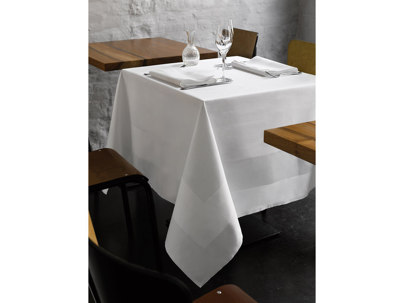 De Witte Lietaer Tablecloth, Luna-A White - 160 x 350 cm - 100% Damask Cotton