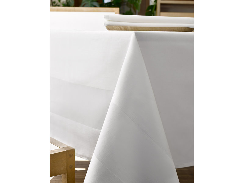 De Witte Lietaer Tablecloth, Luna-A White - 160 x 350 cm - 100% Damask Cotton