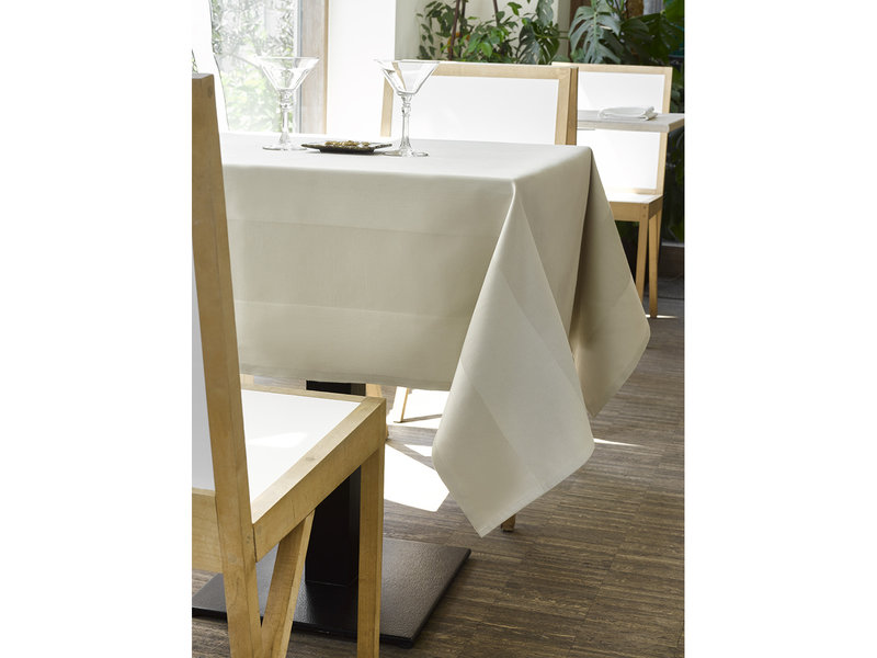 De Witte Lietaer Tablecloth, Luna-A White - 160 x 350 cm - 100% Damask Cotton