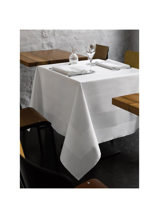 De Witte Lietaer Tischdecke Luna-A Weiß 160 x 310 cm Damast Baumwolle