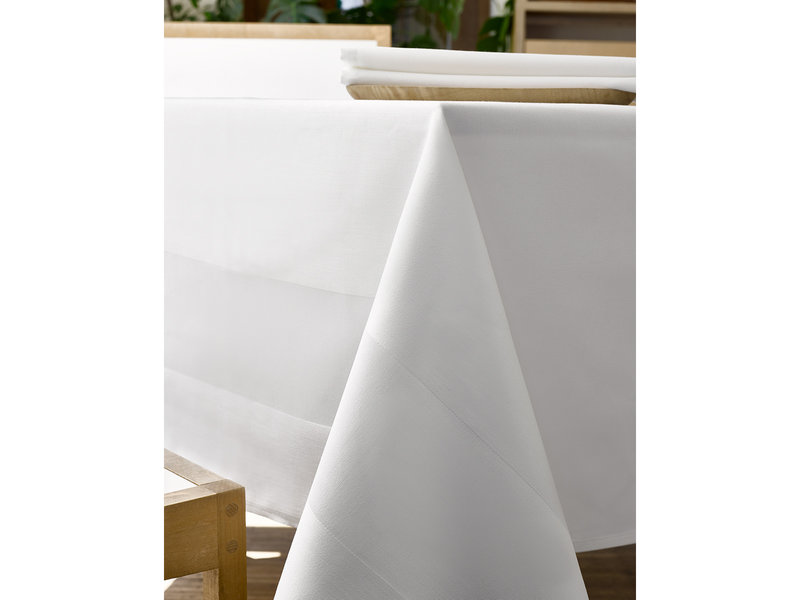 De Witte Lietaer Nappe, Luna-A Blanc - 160 x 310 cm - 100% Coton Damassé