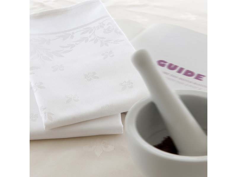 De Witte Lietaer Napkins, Lilium White (4 pcs.) - 51 x 51 cm - 100% Damask Cotton