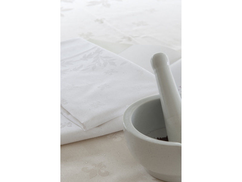 De Witte Lietaer Napkins, Lilium White (4 pcs.) - 51 x 51 cm - 100% Damask Cotton