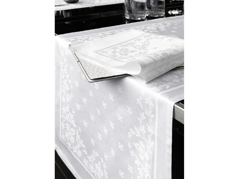 De Witte Lietaer Servetten, Lilium Wit (4 st.) - 51 x 51 cm - 100% Damast Katoen