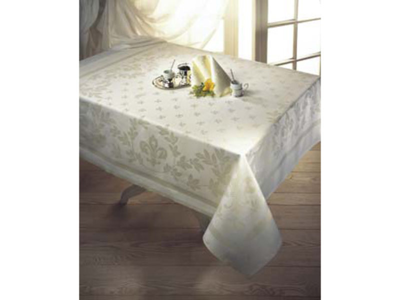 De Witte Lietaer Nappe Lilium Blanc - 160 x 360 cm - 100% Coton Damassé