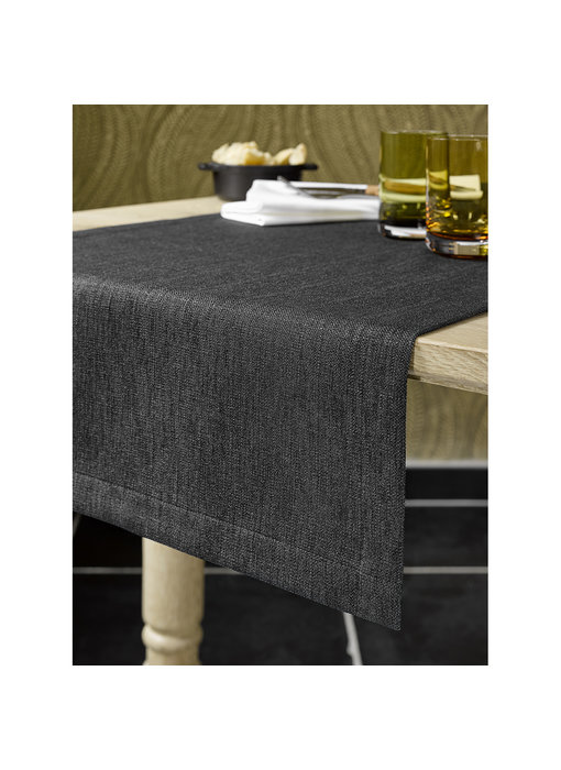 De Witte Lietaer Chemin de table Gibson Noir 50 x 145 cm Polyester