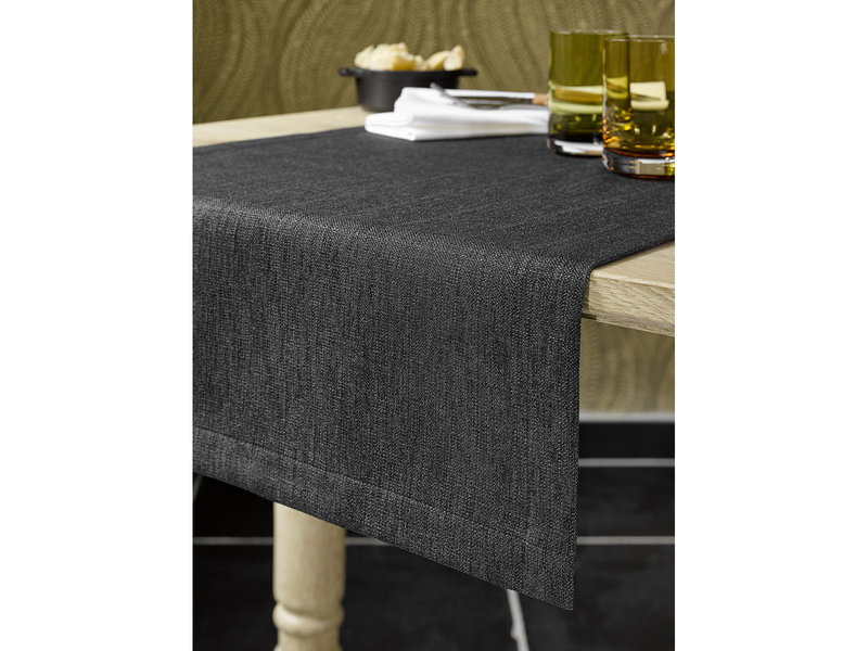 De Witte Lietaer Chemin de table, Gibson Black - 50 x 145 cm - 100% Polyester