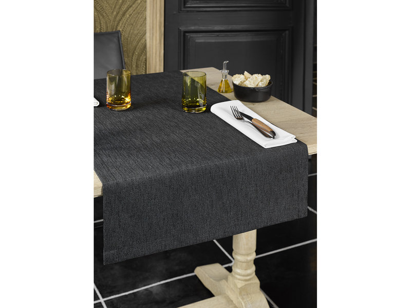 De Witte Lietaer Tischläufer, Gibson Black – 50 x 145 cm – 100 % Polyester